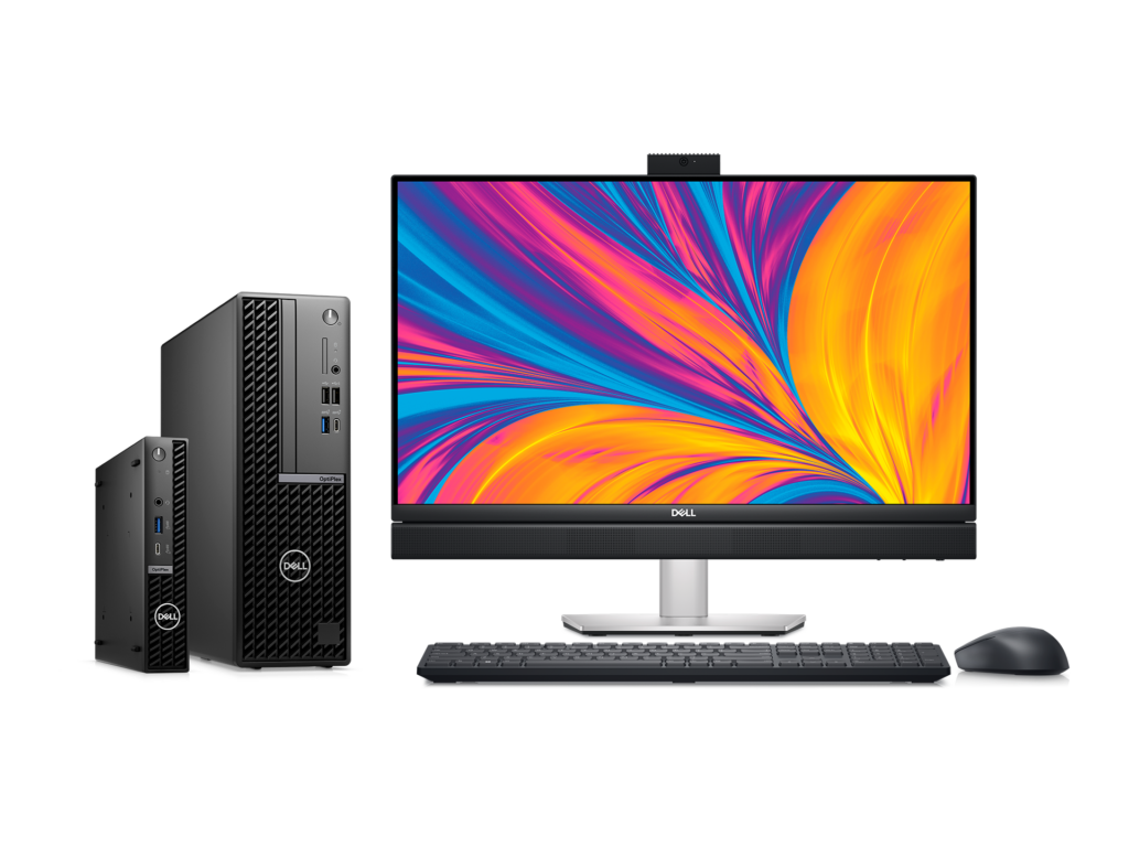 an image showing a new Dell computer and monitor